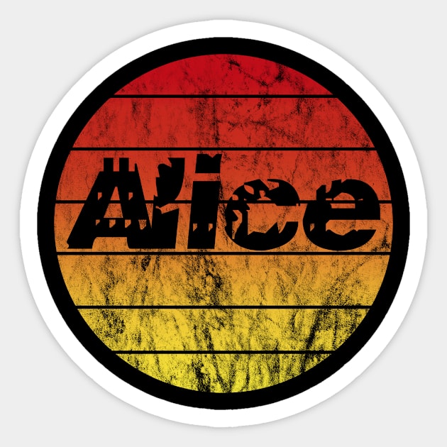 Name Alice Vintage Sunset Sticker by BK55